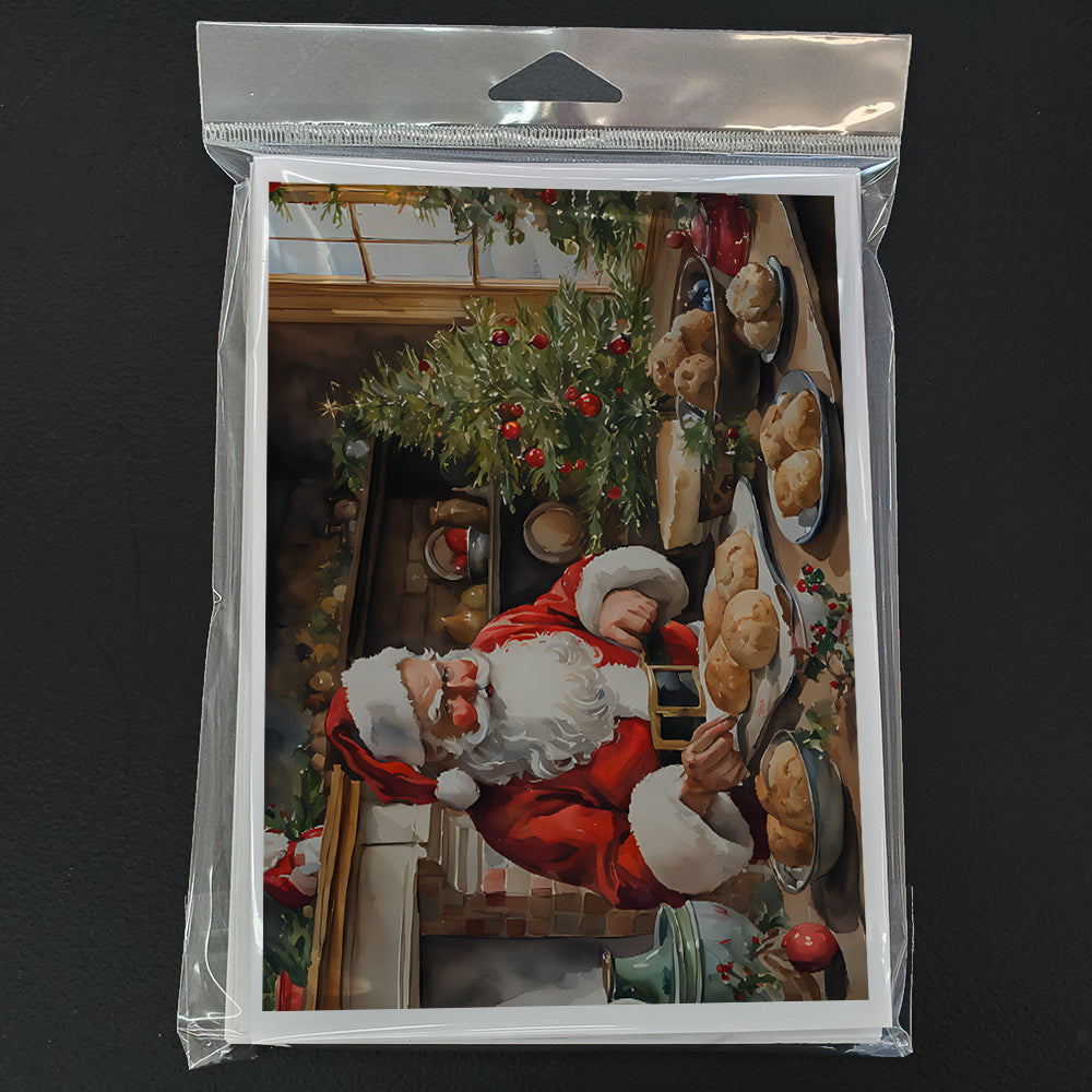 Cookies with Santa Claus Greeting Cards Pack of 8