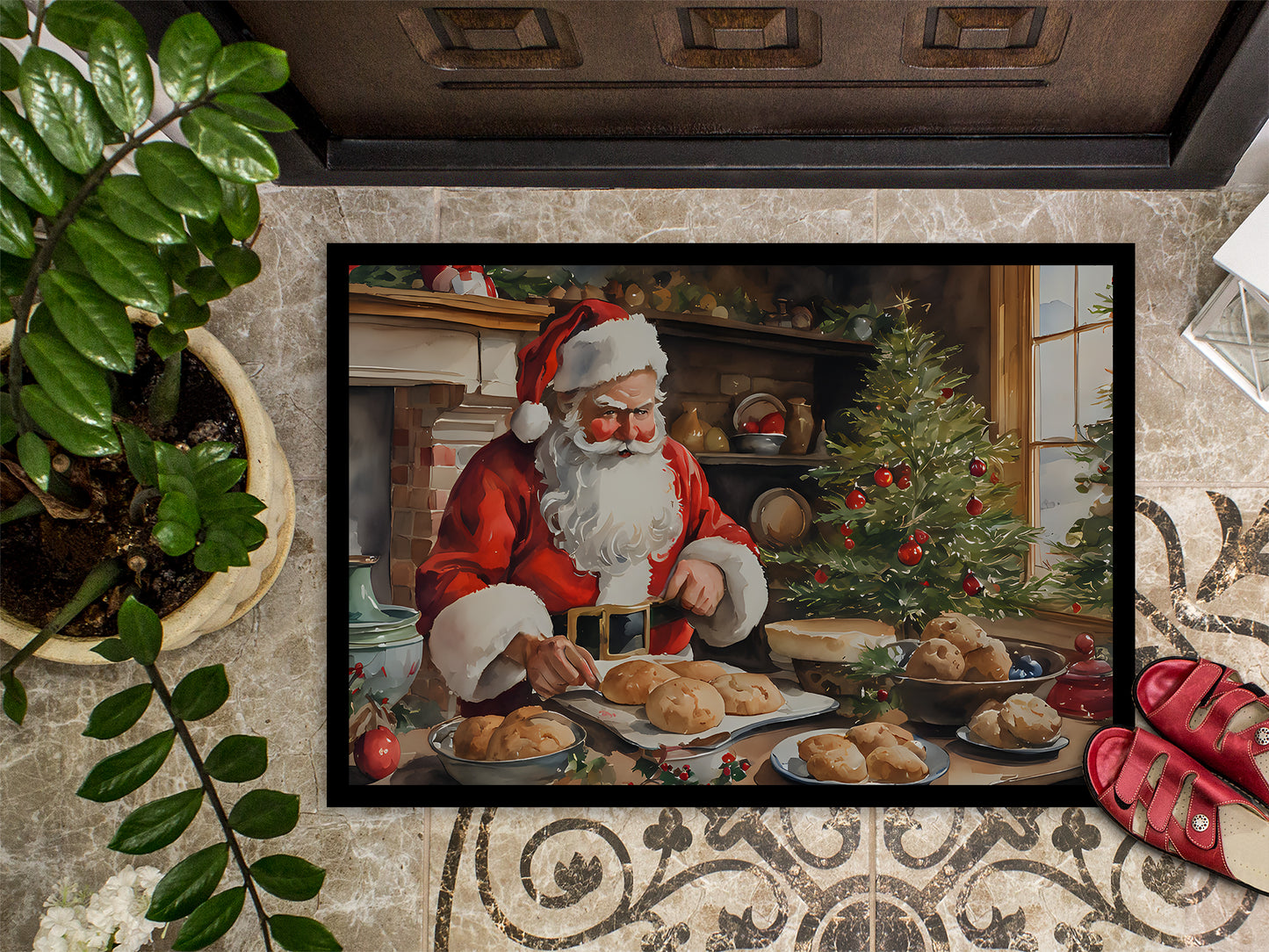 Cookies with Santa Claus Doormat