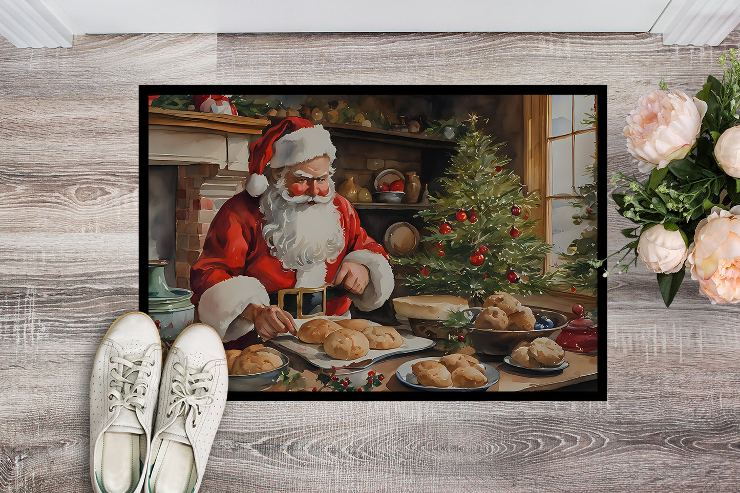 Cookies with Santa Claus Doormat