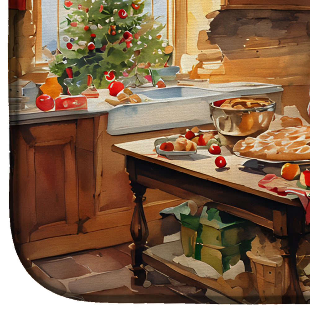 Cookies with Santa Claus Father Christmas Dish Drying Mat