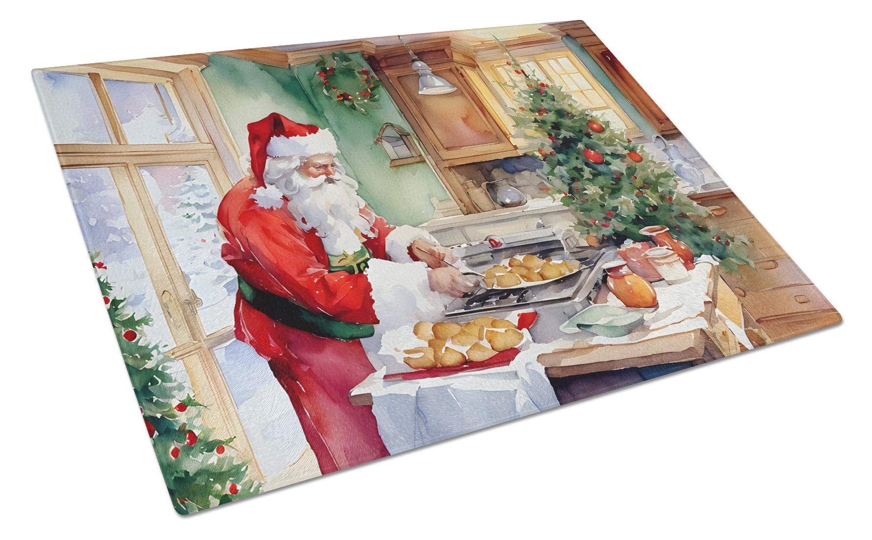 Buy this Cookies with Santa Claus Father Christmas Glass Cutting Board