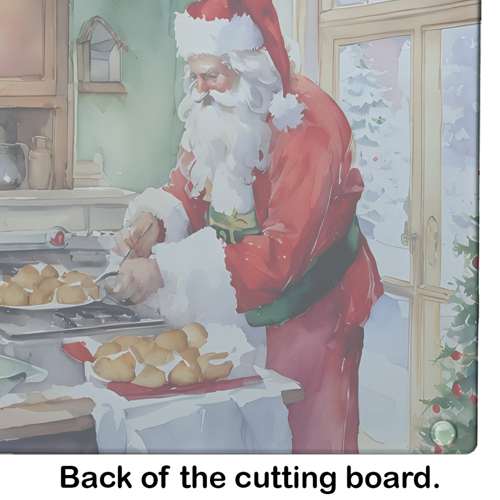 Cookies with Santa Claus Father Christmas Glass Cutting Board