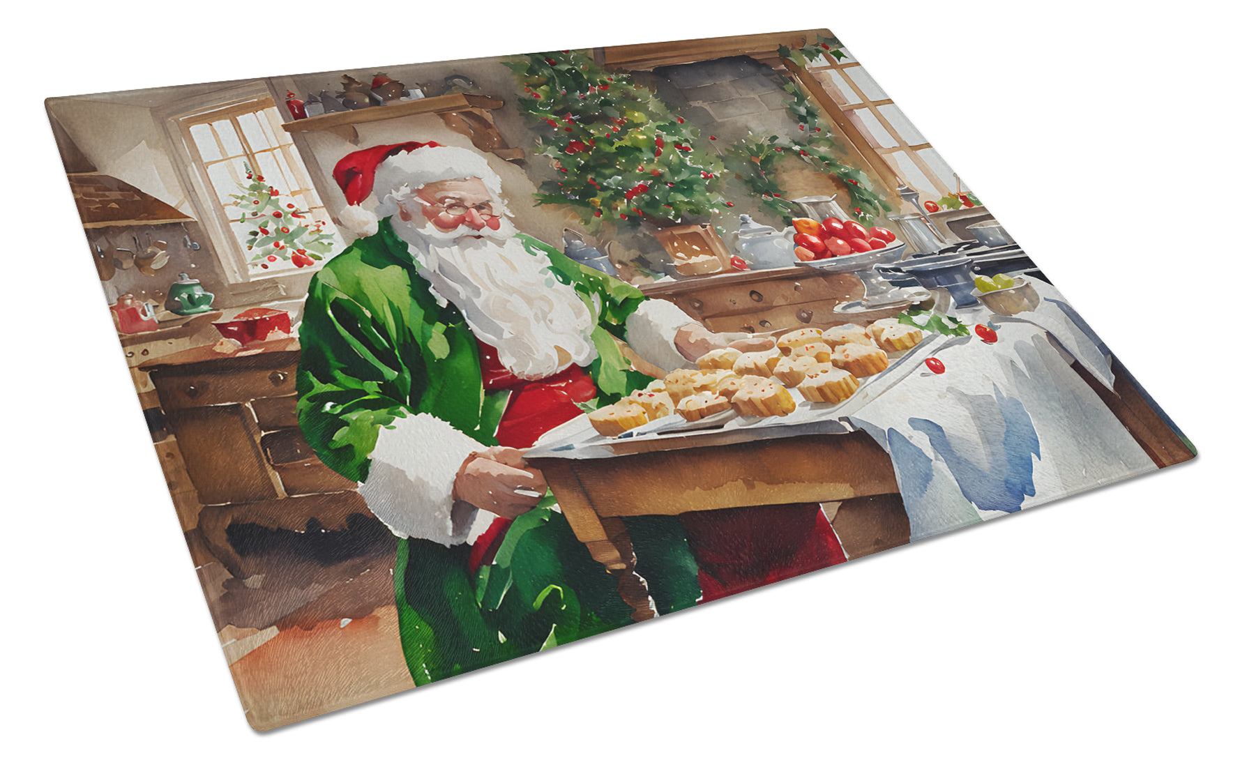 Buy this Cookies with Santa Claus Father Christmas Glass Cutting Board