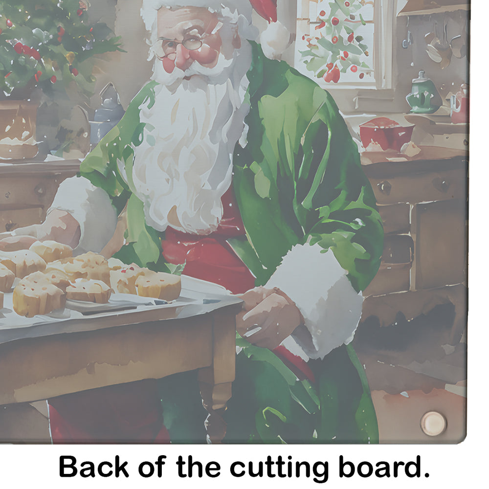 Cookies with Santa Claus Father Christmas Glass Cutting Board