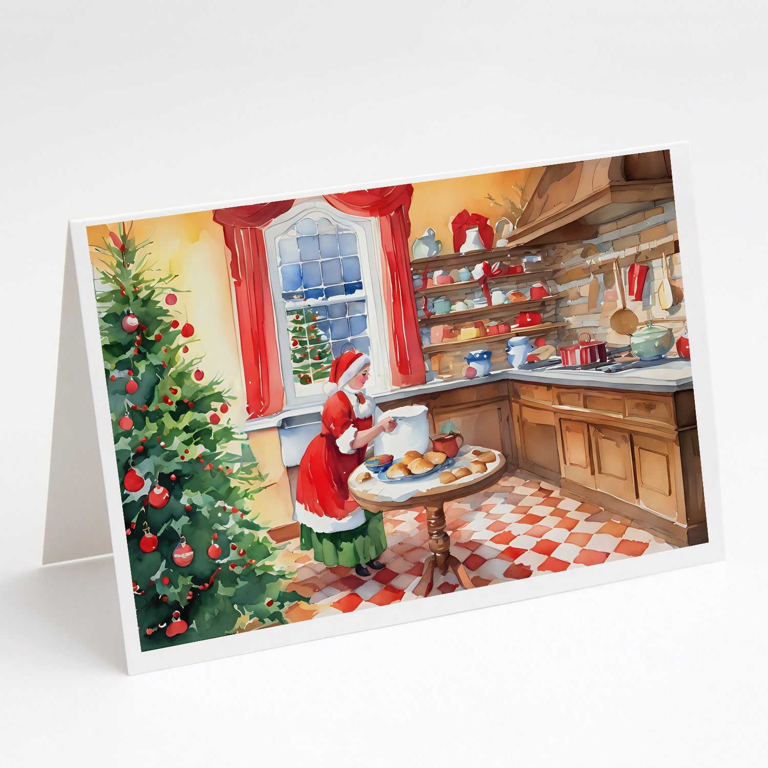 Buy this Cookies with Santa Claus Mrs. Claus Greeting Cards Pack of 8