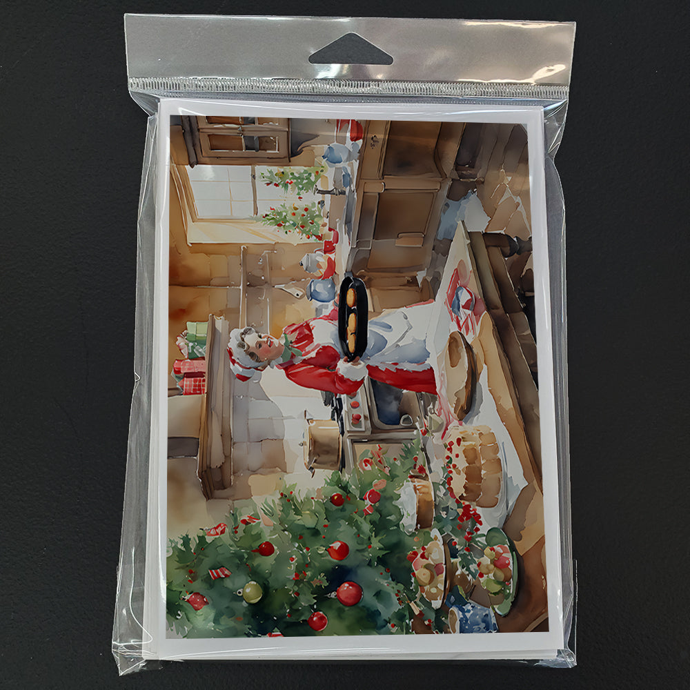 Cookies with Santa Claus Mrs. Claus Greeting Cards Pack of 8