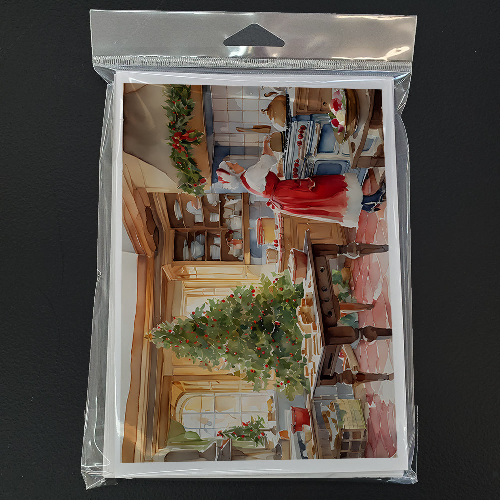 Cookies with Santa Claus Mrs. Claus Greeting Cards Pack of 8