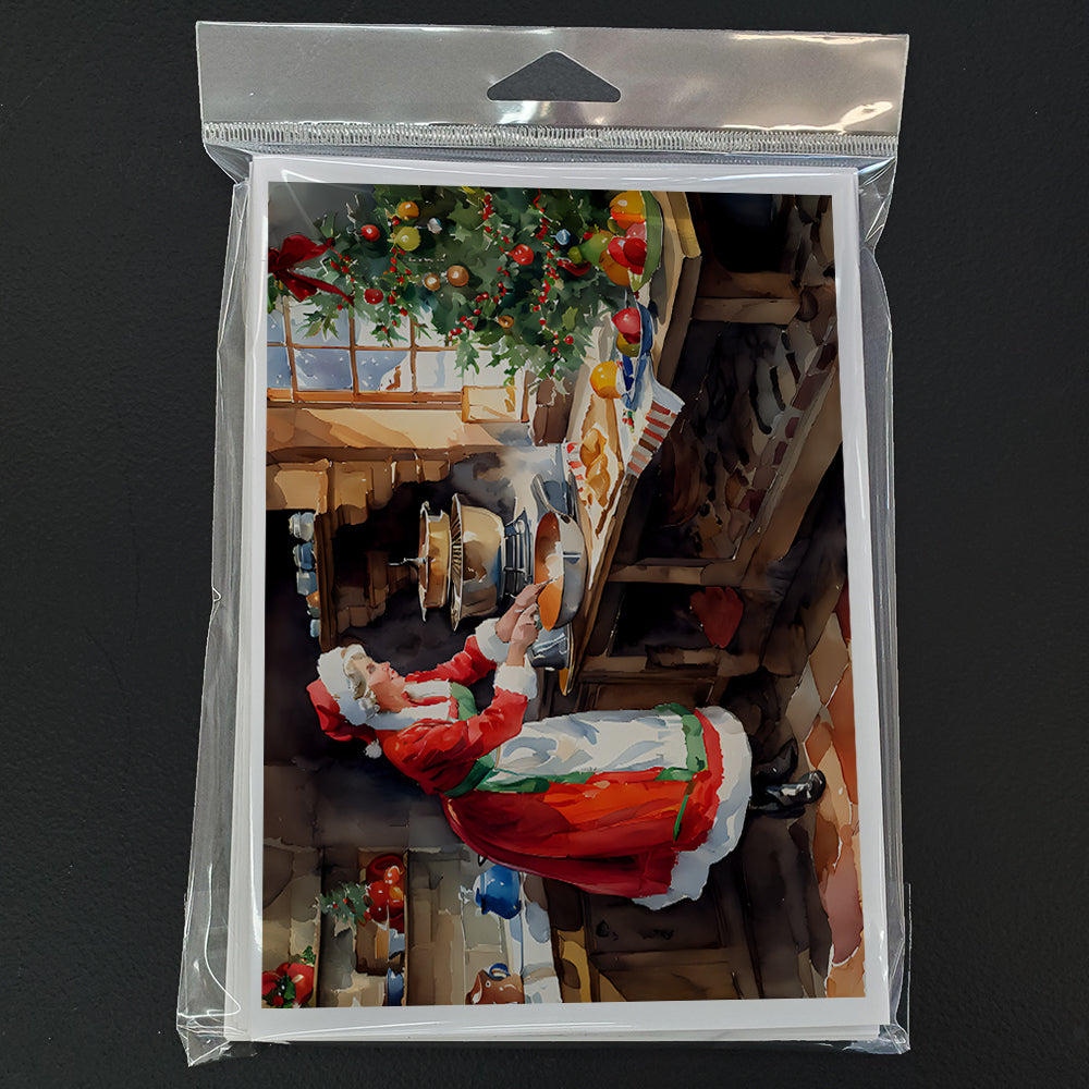 Cookies with Santa Claus Mrs. Claus Greeting Cards Pack of 8