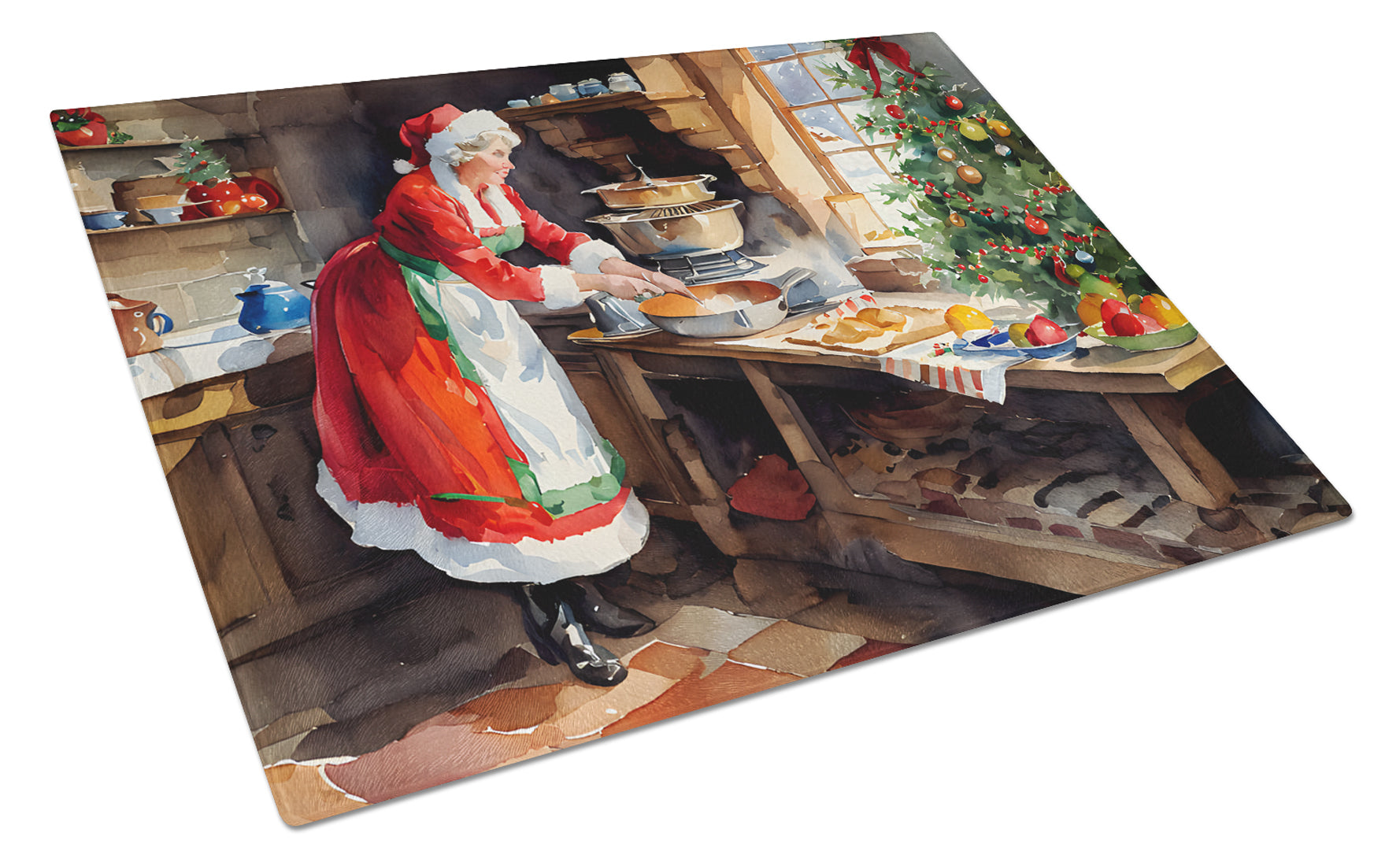 Buy this Cookies with Santa Claus Mrs. Claus Glass Cutting Board