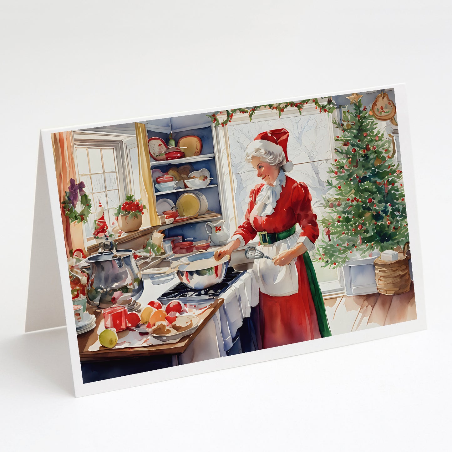 Buy this Cookies with Santa Claus Mrs. Claus Greeting Cards Pack of 8