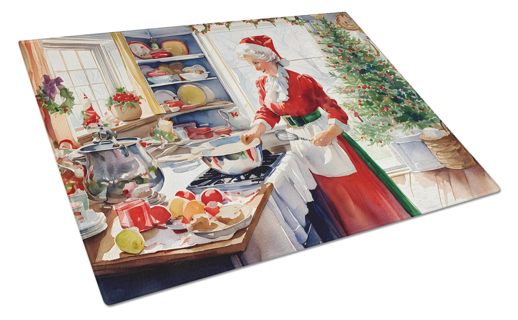 Buy this Cookies with Santa Claus Mrs. Claus Glass Cutting Board