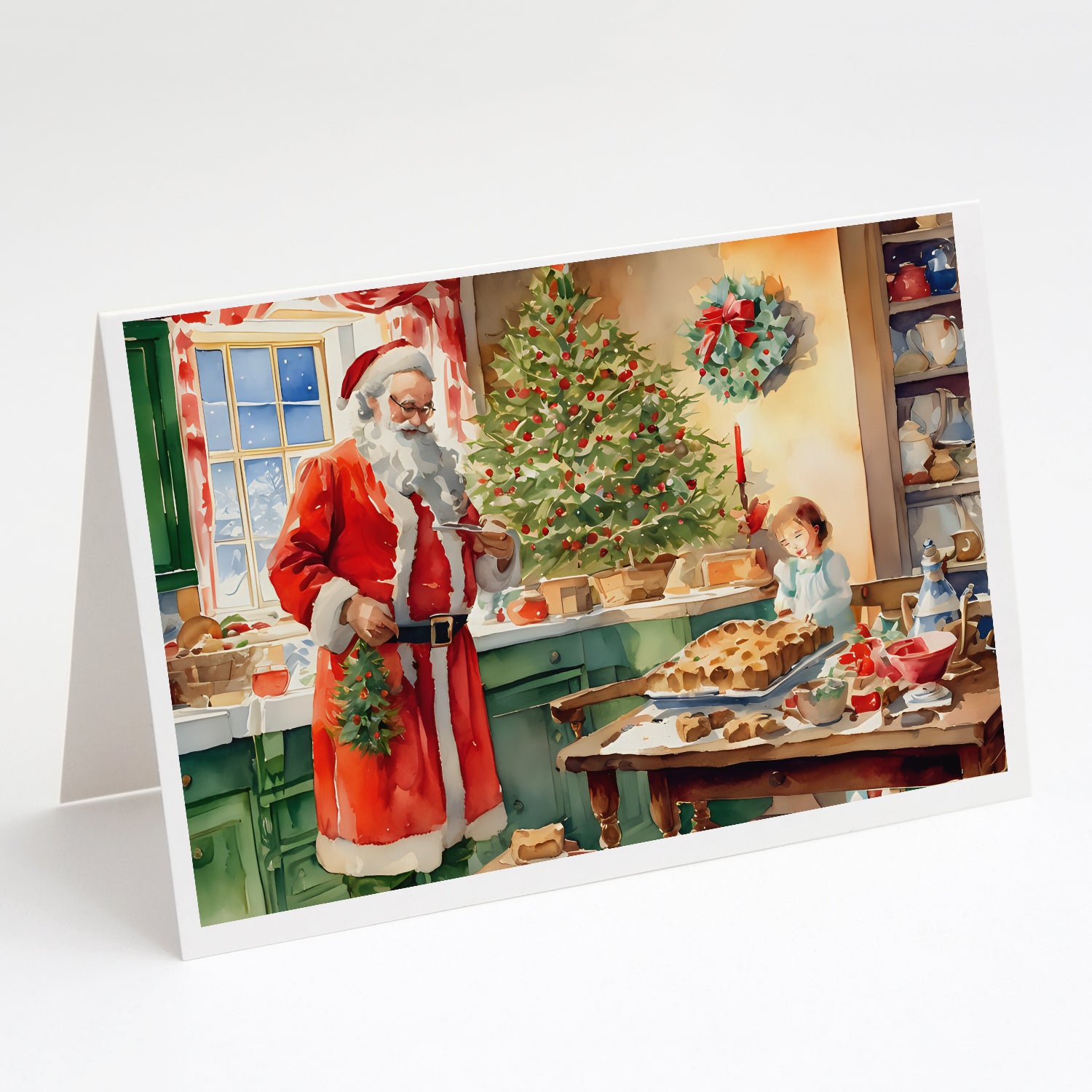 Buy this Cookies with Santa Claus Papa Noel Greeting Cards Pack of 8