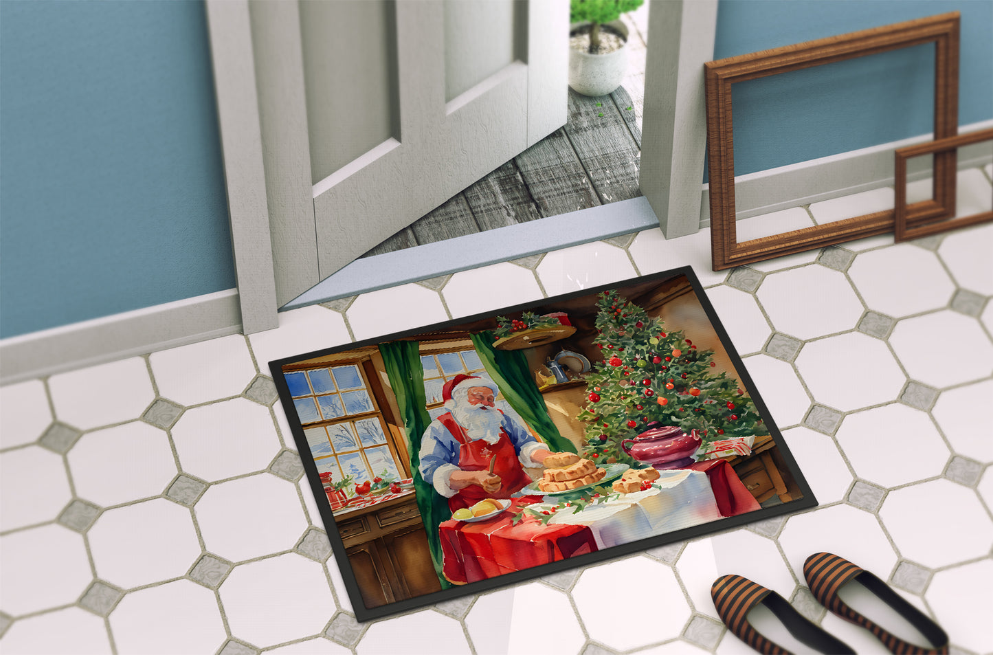 Cookies with Santa Claus Papa Noel Doormat