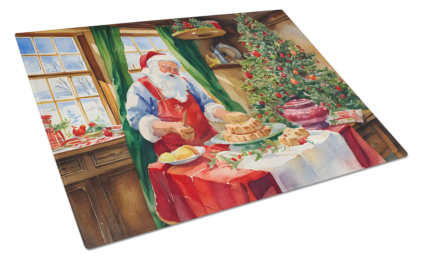 Buy this Cookies with Santa Claus Papa Noel Glass Cutting Board