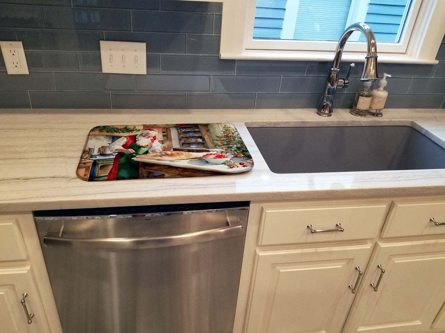 Cookies with Santa Claus Dish Drying Mat