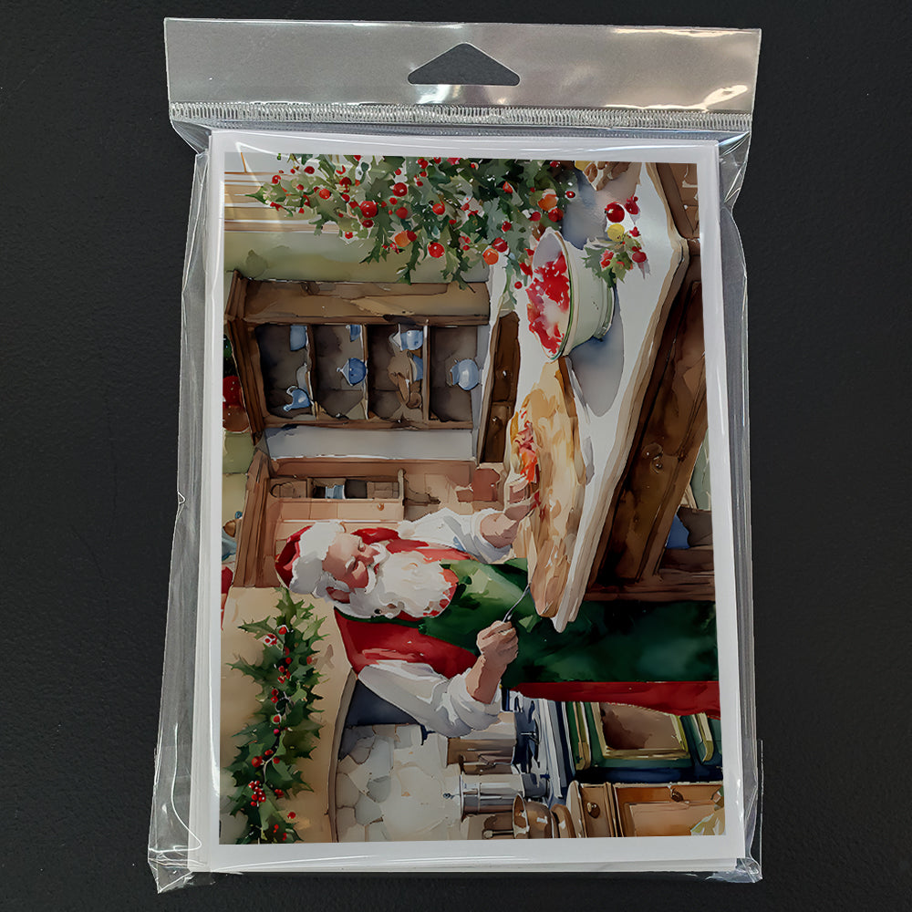 Cookies with Santa Claus Greeting Cards Pack of 8