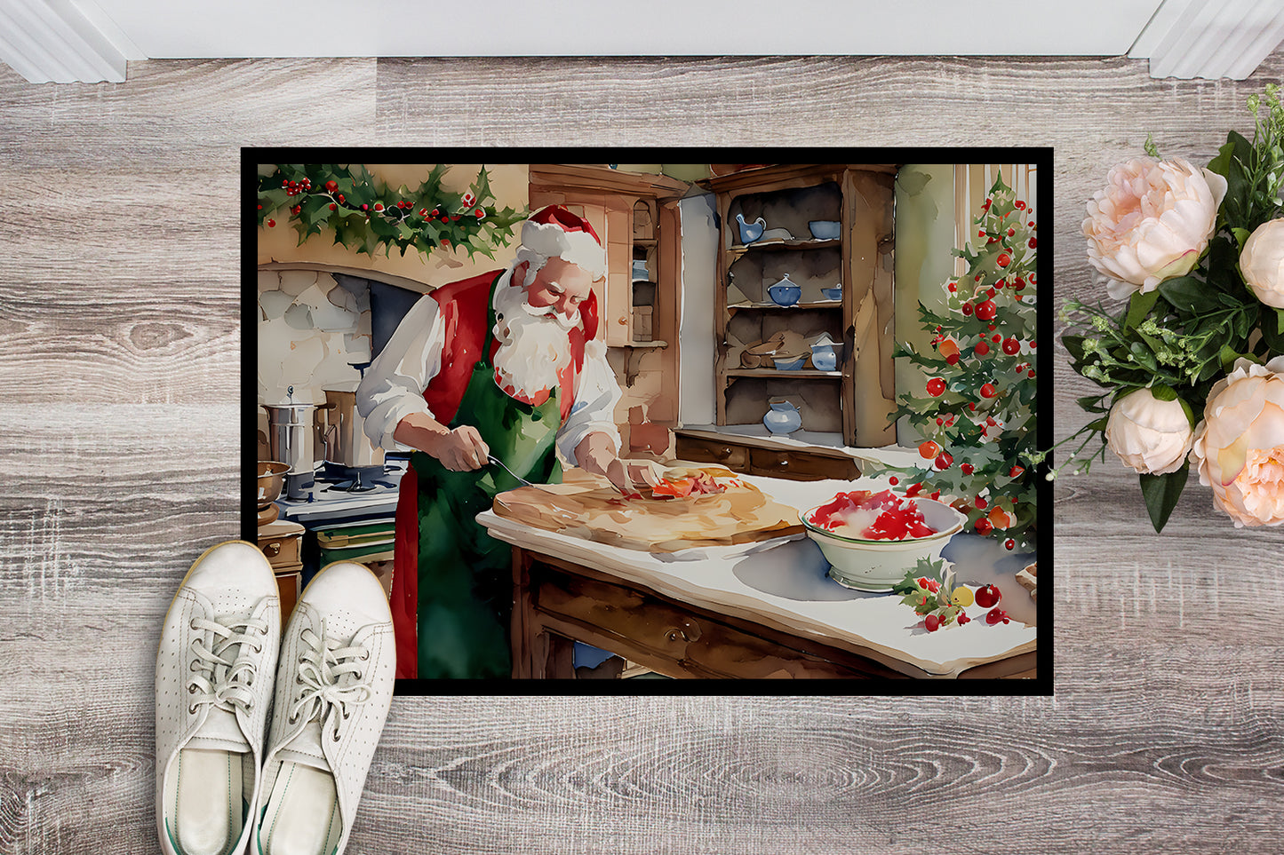 Cookies with Santa Claus Doormat