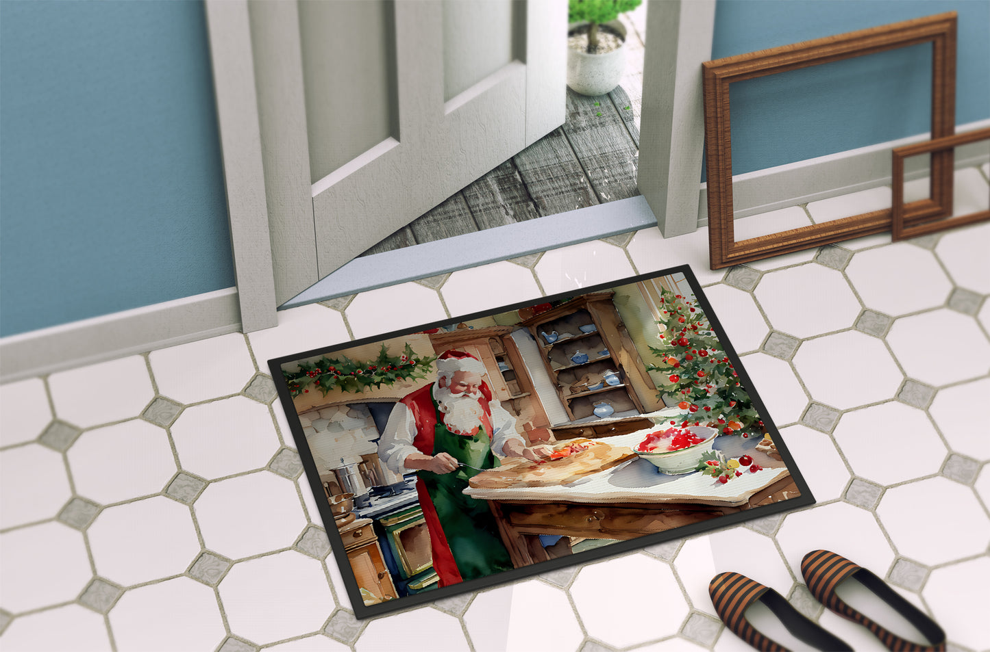 Cookies with Santa Claus Doormat