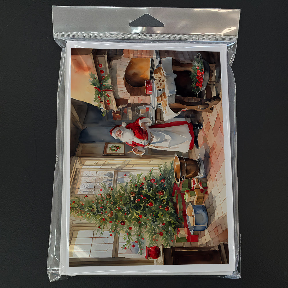 Cookies with Santa Claus Greeting Cards Pack of 8