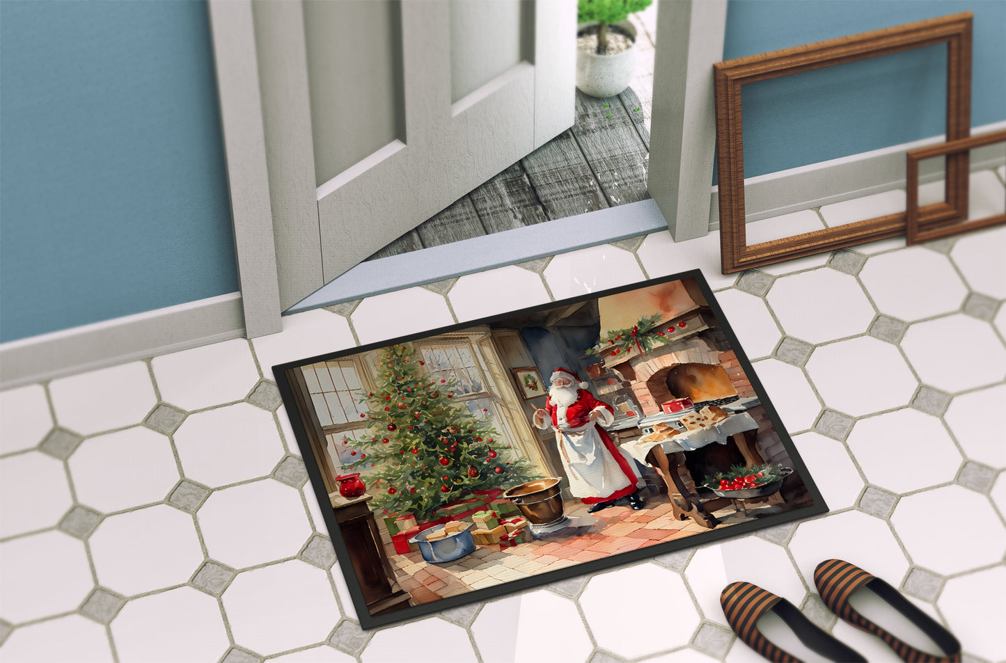 Cookies with Santa Claus Doormat