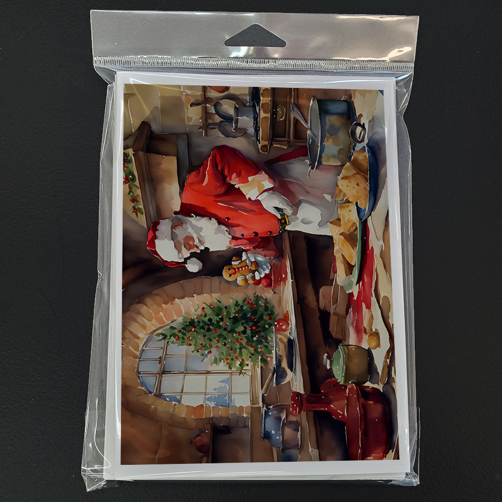 Cookies with Santa Claus Greeting Cards Pack of 8