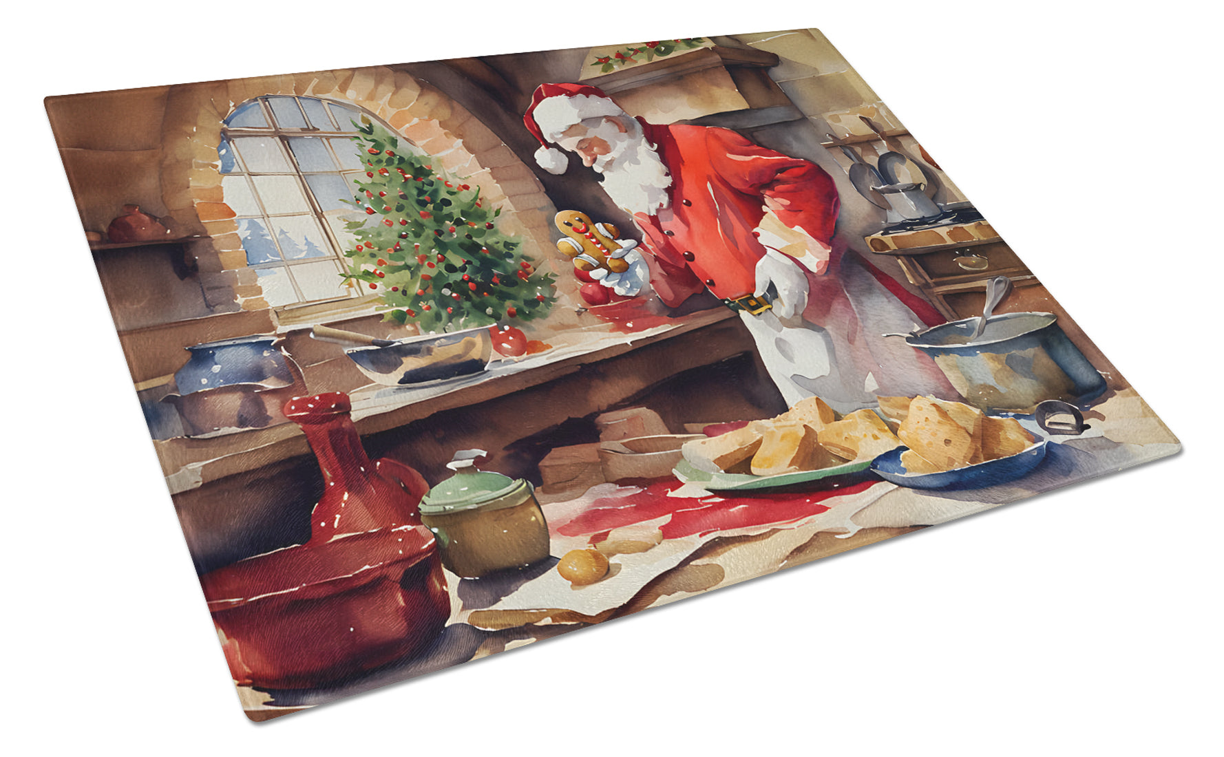 Buy this Cookies with Santa Claus Glass Cutting Board