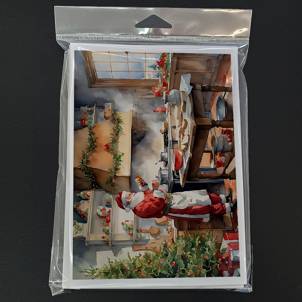 Cookies with Santa Claus Greeting Cards Pack of 8