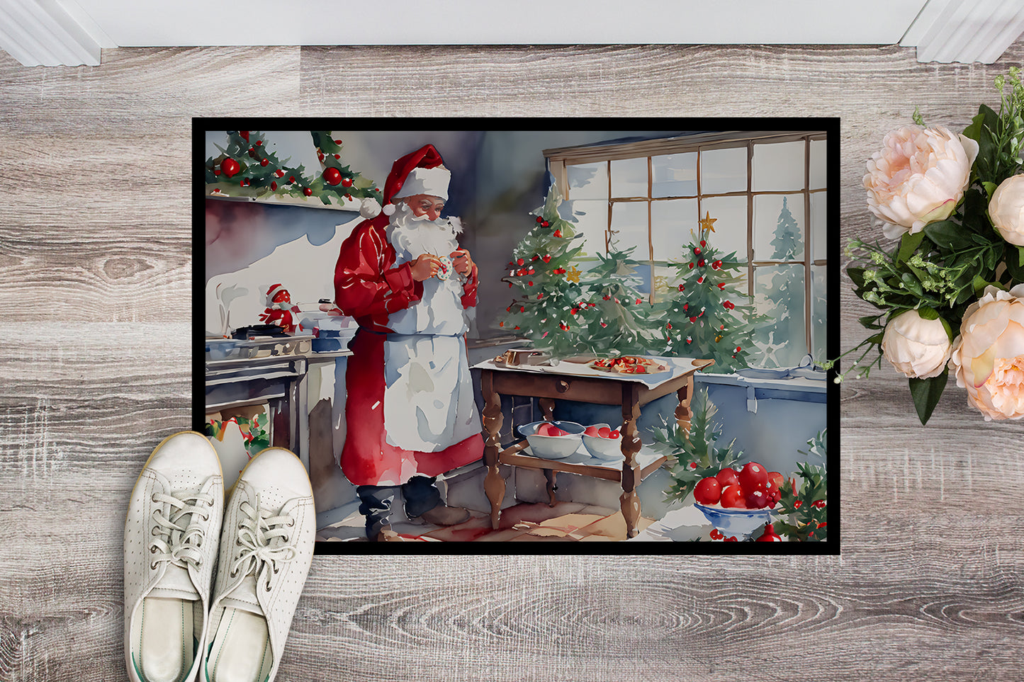 Cookies with Santa Claus Doormat