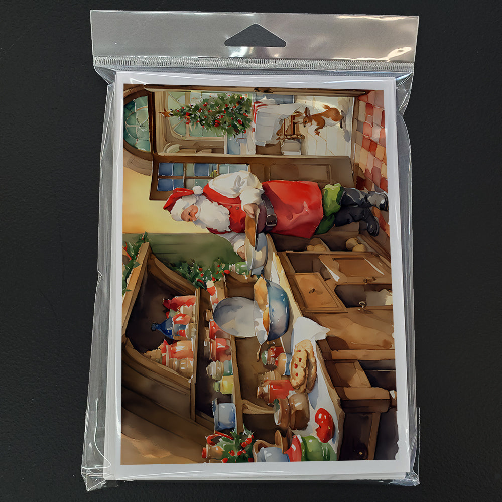 Cookies with Santa Claus Greeting Cards Pack of 8