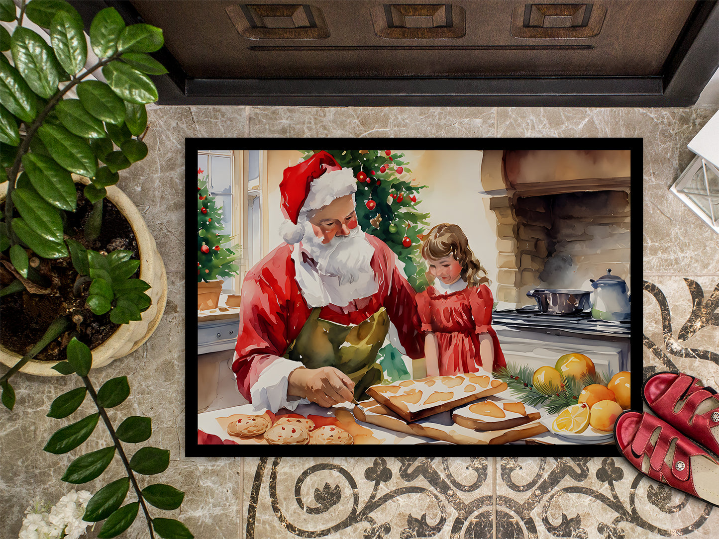 Cookies with Santa Claus Doormat