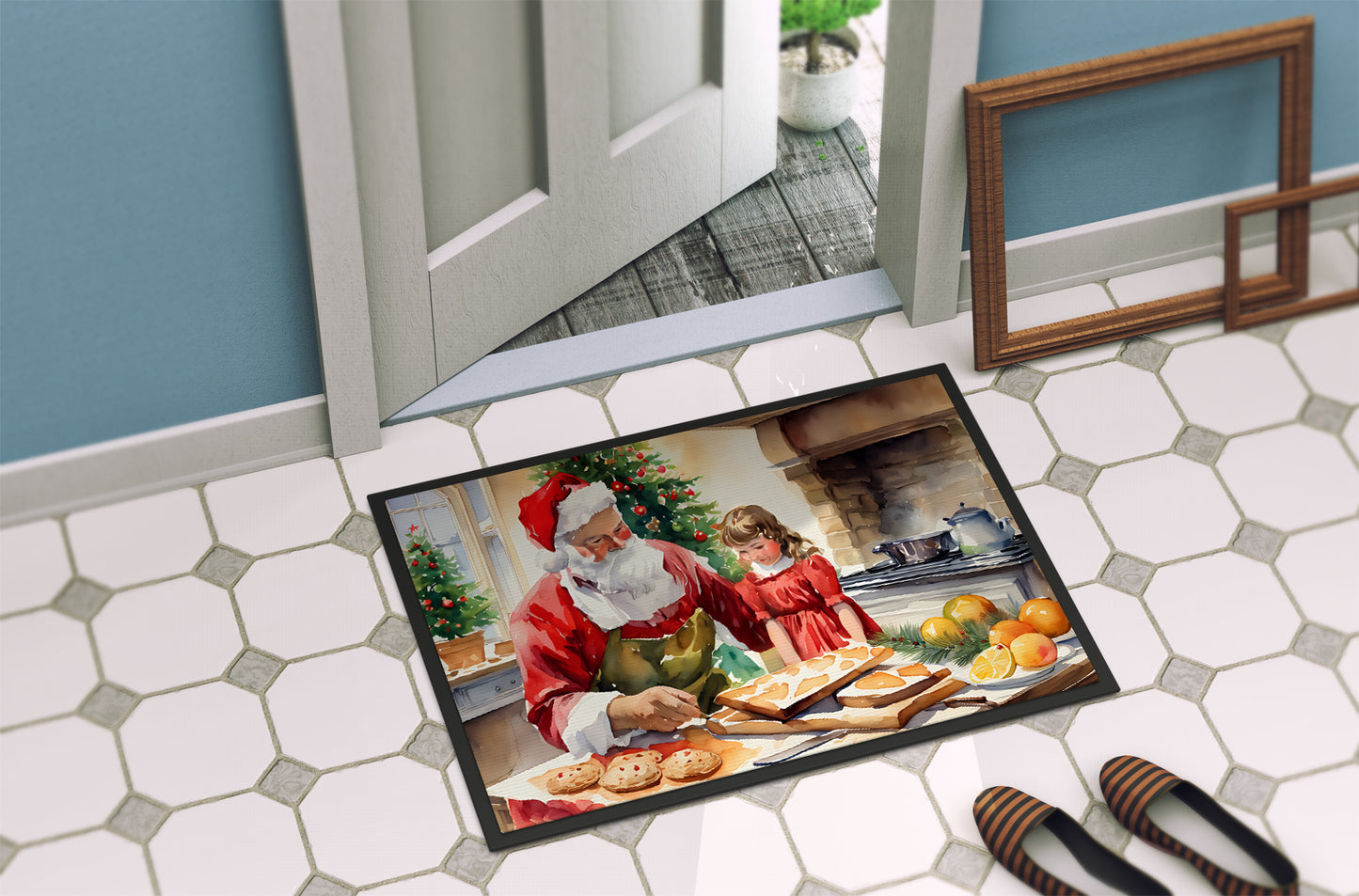 Cookies with Santa Claus Doormat