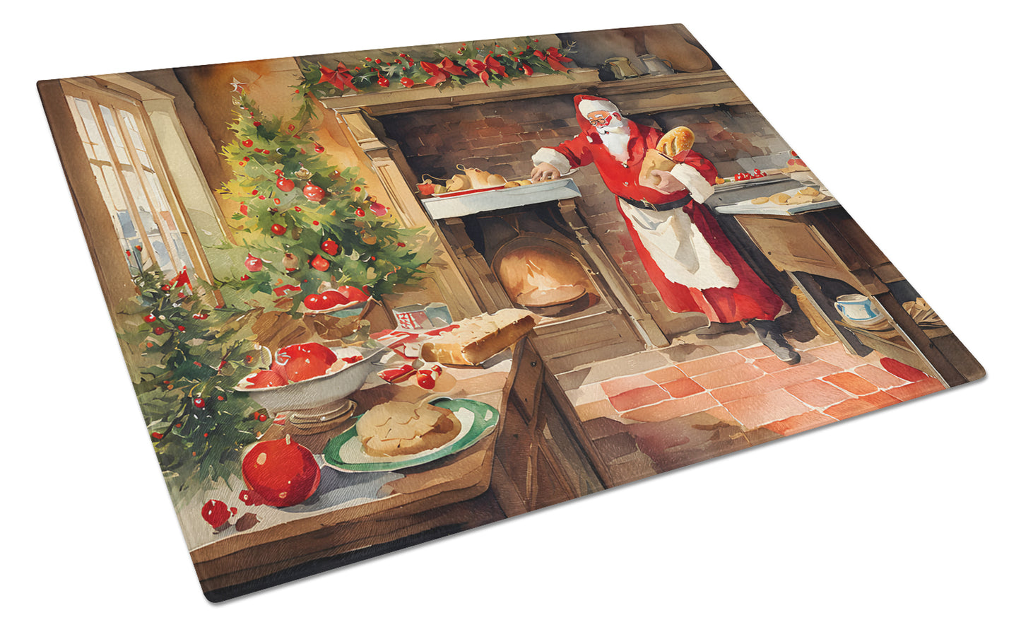 Buy this Cookies with Santa Claus Glass Cutting Board