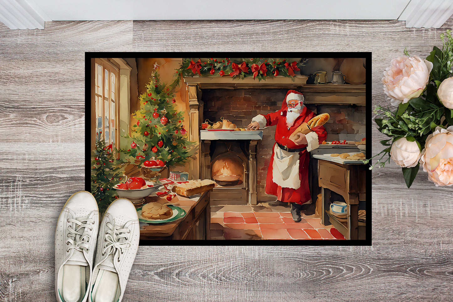 Cookies with Santa Claus Doormat