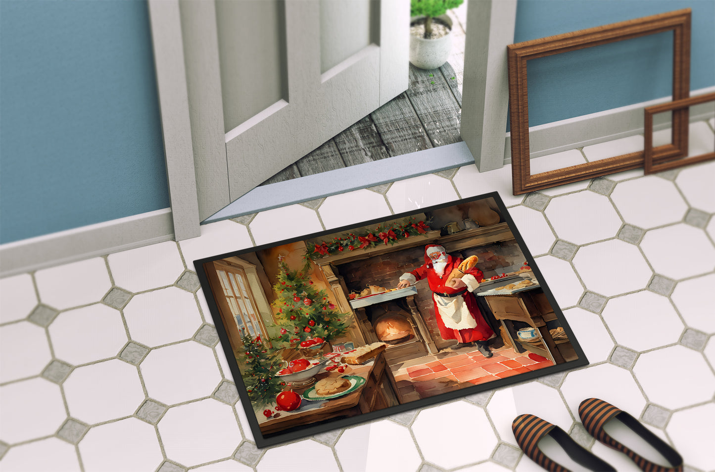 Cookies with Santa Claus Doormat