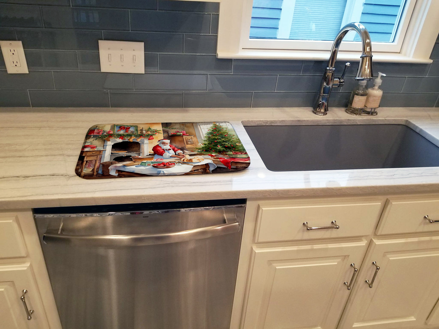 Cookies with Santa Claus Dish Drying Mat