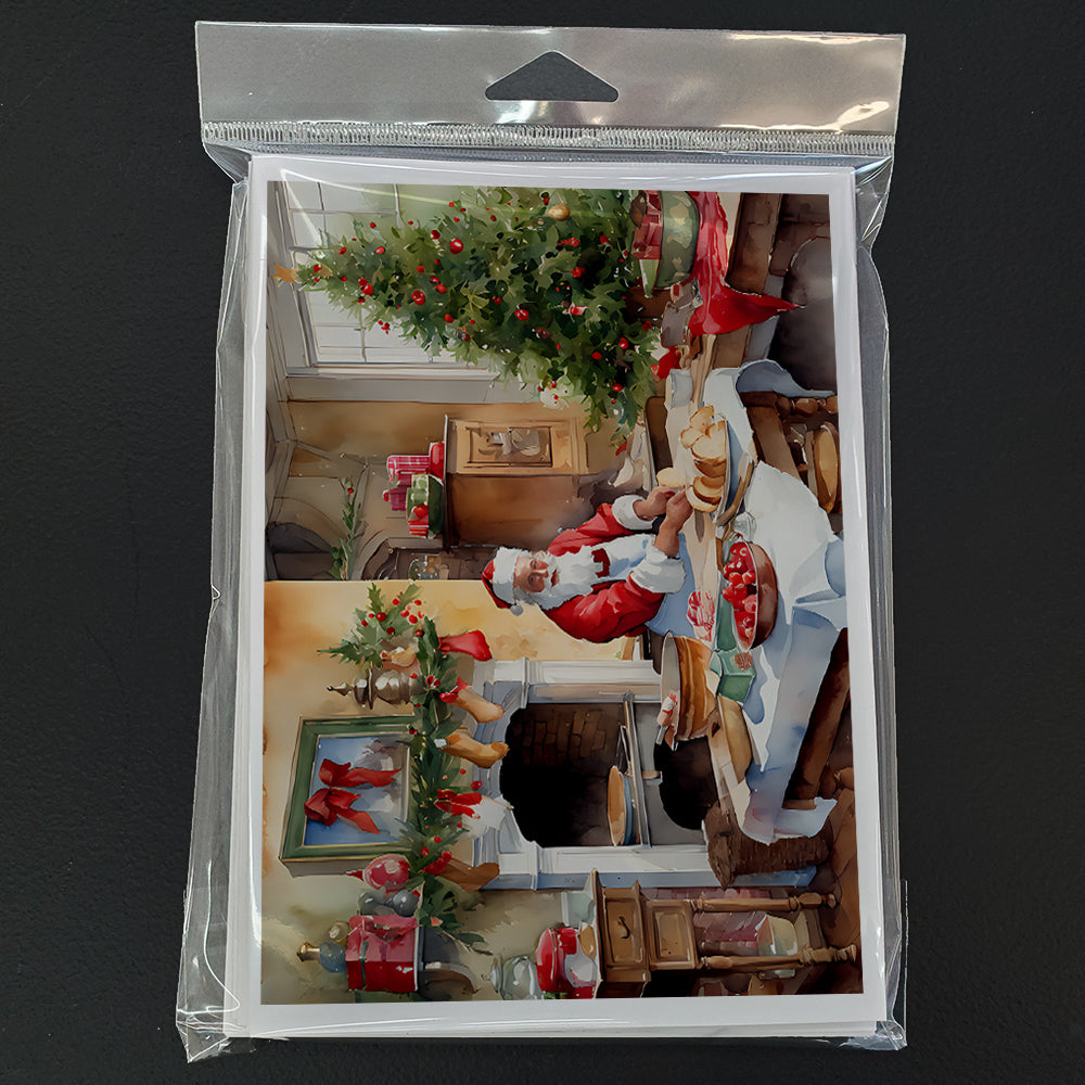 Cookies with Santa Claus Greeting Cards Pack of 8