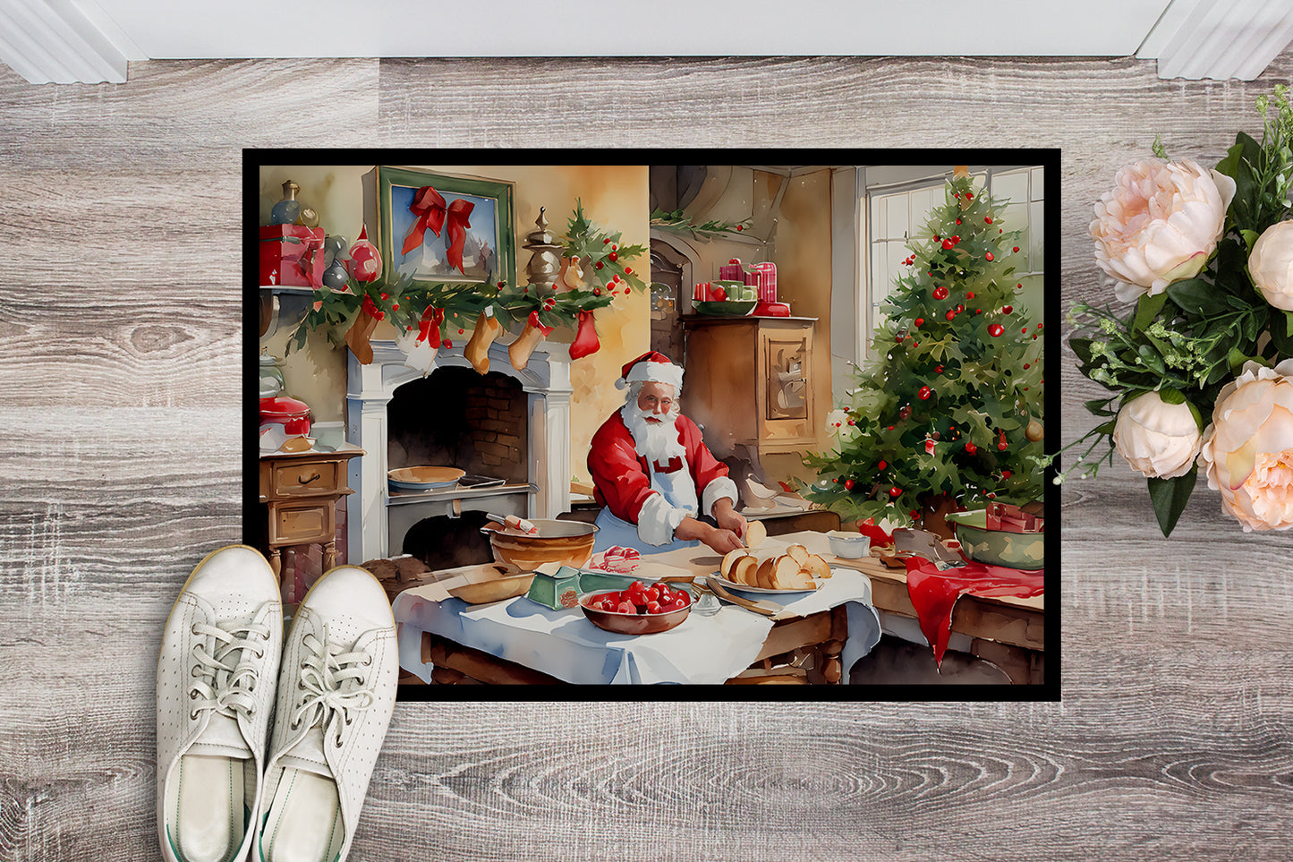 Cookies with Santa Claus Doormat