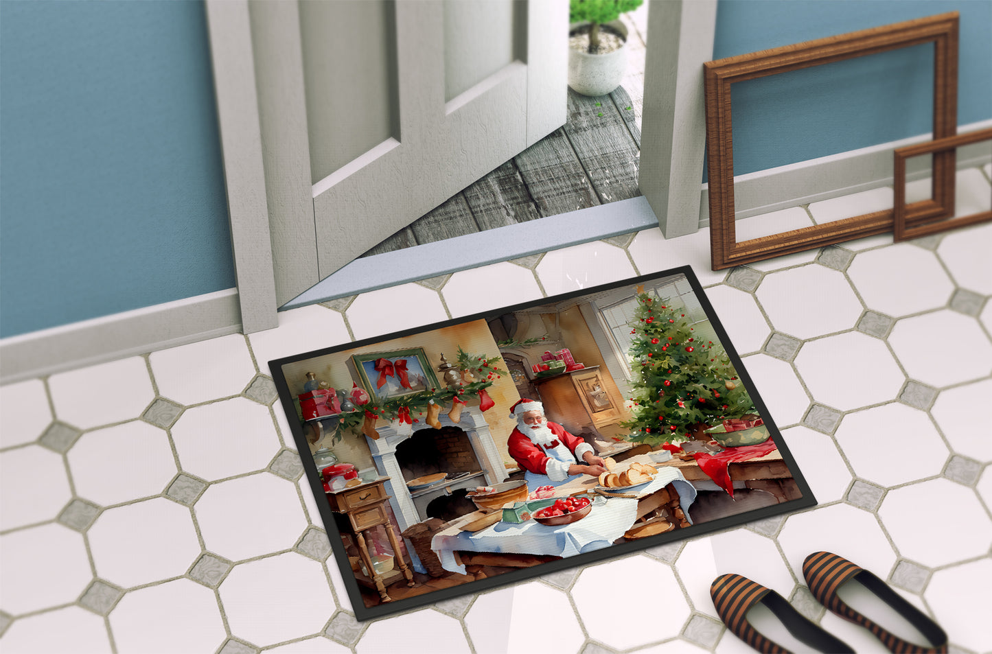 Cookies with Santa Claus Doormat