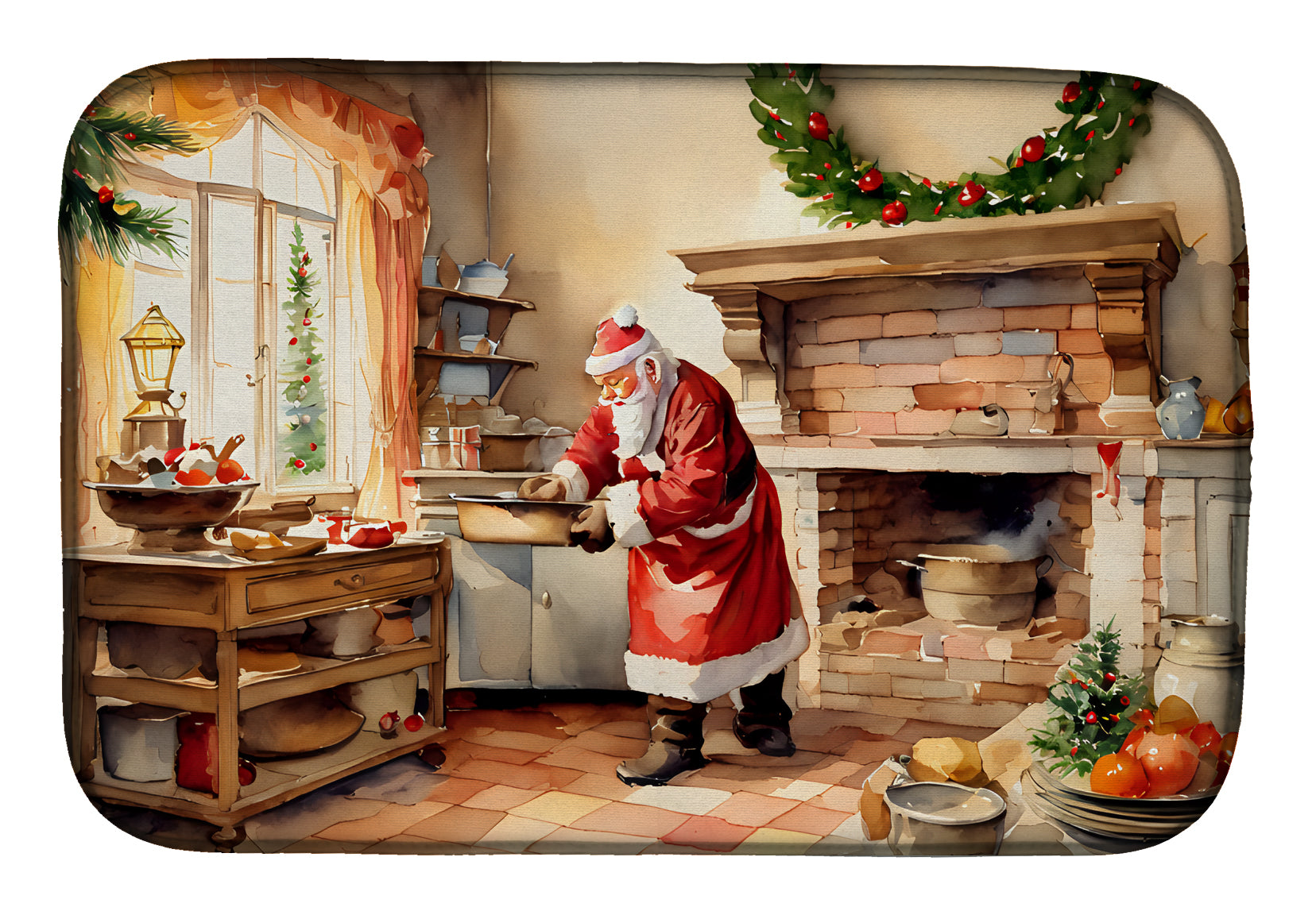 Buy this Cookies with Santa Claus Dish Drying Mat