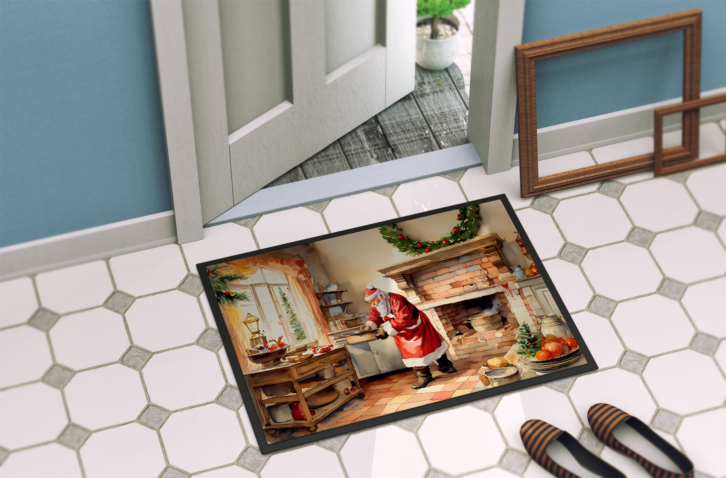 Cookies with Santa Claus Doormat