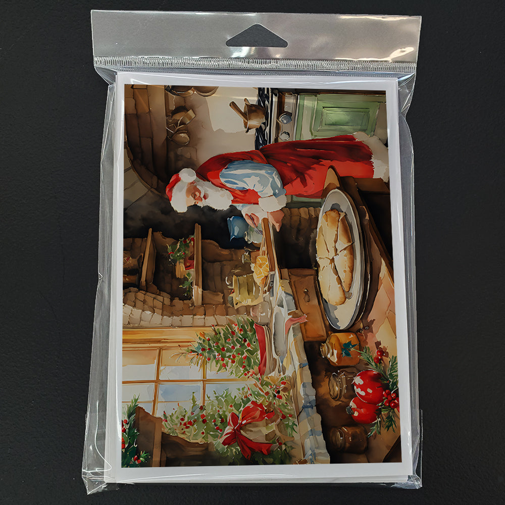 Cookies with Santa Claus Greeting Cards Pack of 8