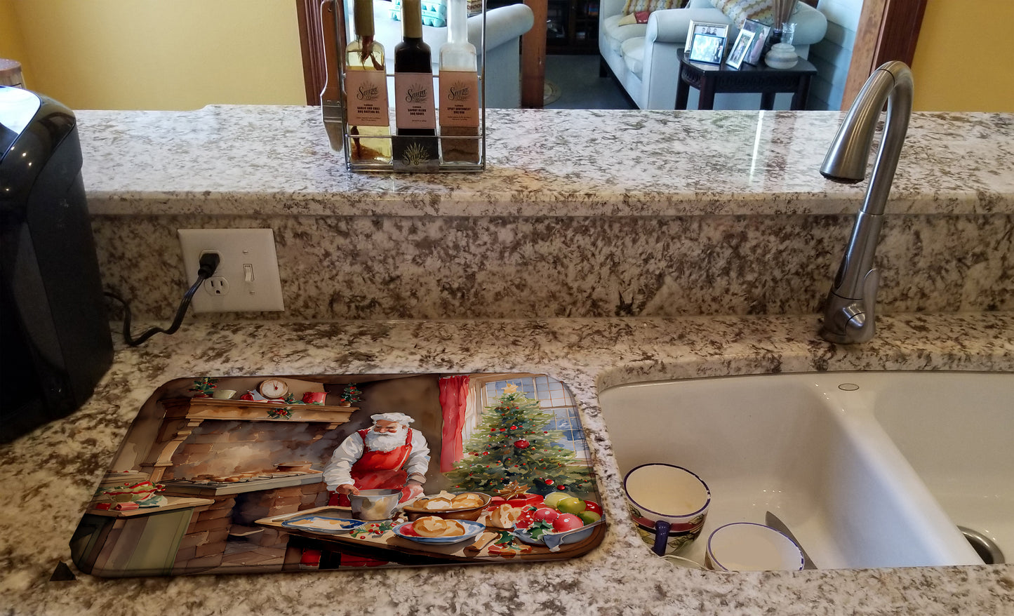 Cookies with Santa Claus Dish Drying Mat