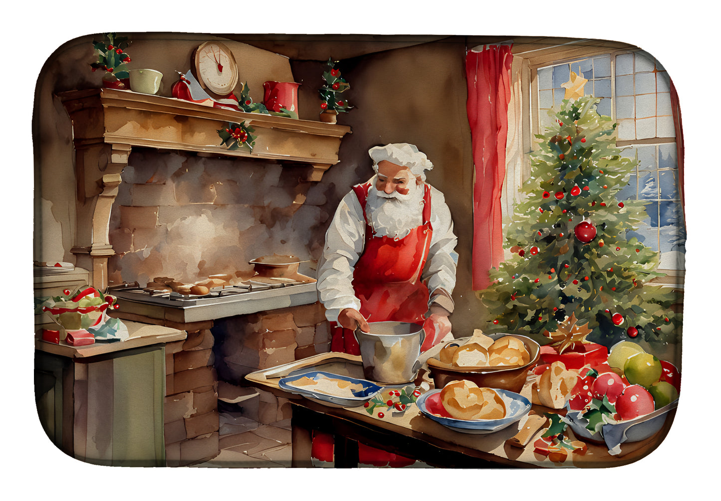 Buy this Cookies with Santa Claus Dish Drying Mat