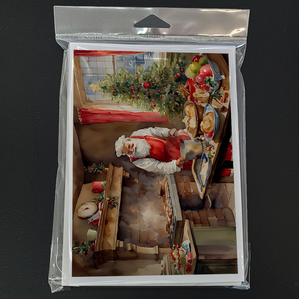 Cookies with Santa Claus Greeting Cards Pack of 8