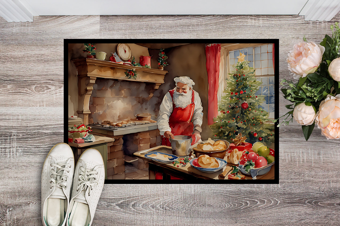 Cookies with Santa Claus Doormat