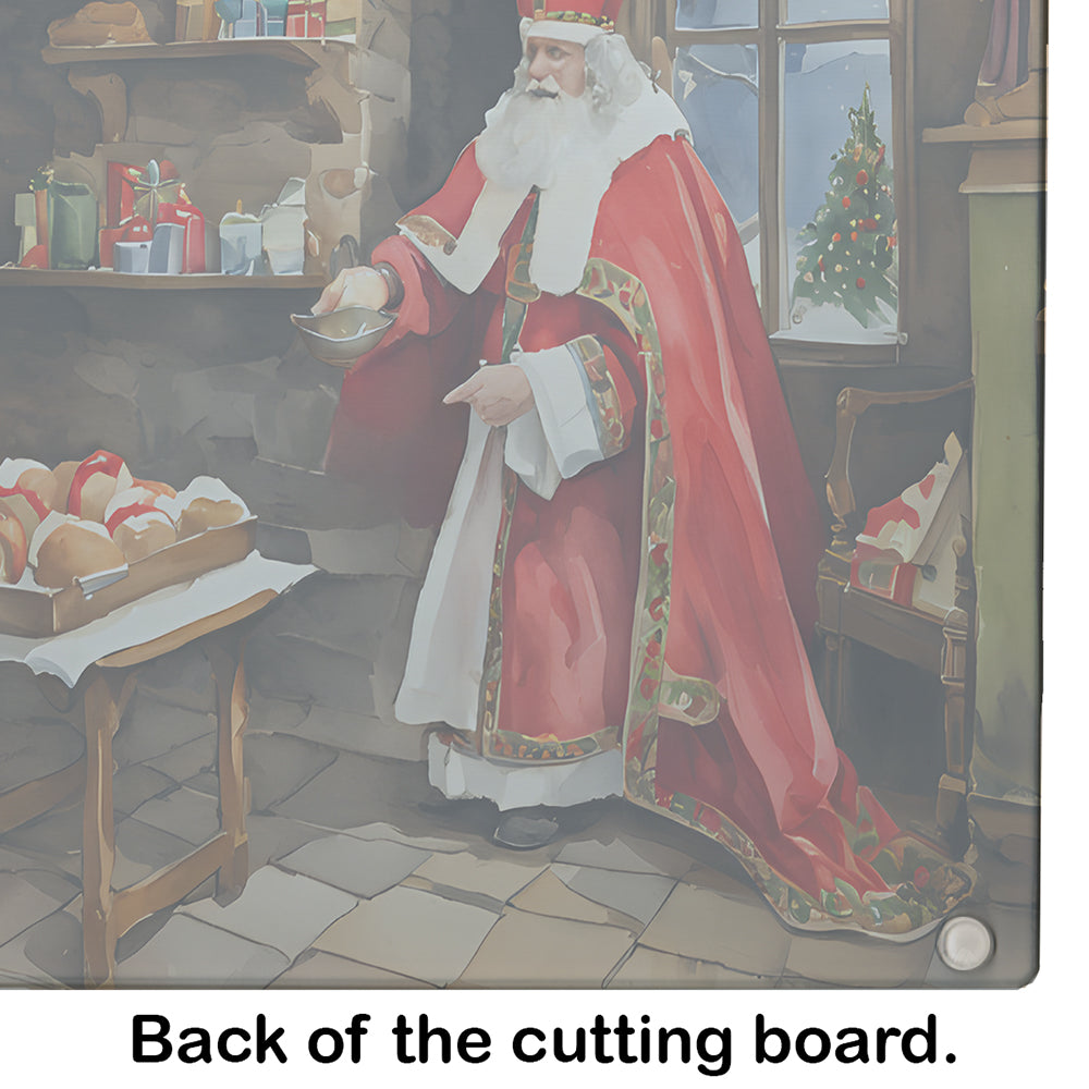 Cookies with Santa Claus Sinterklaas Glass Cutting Board