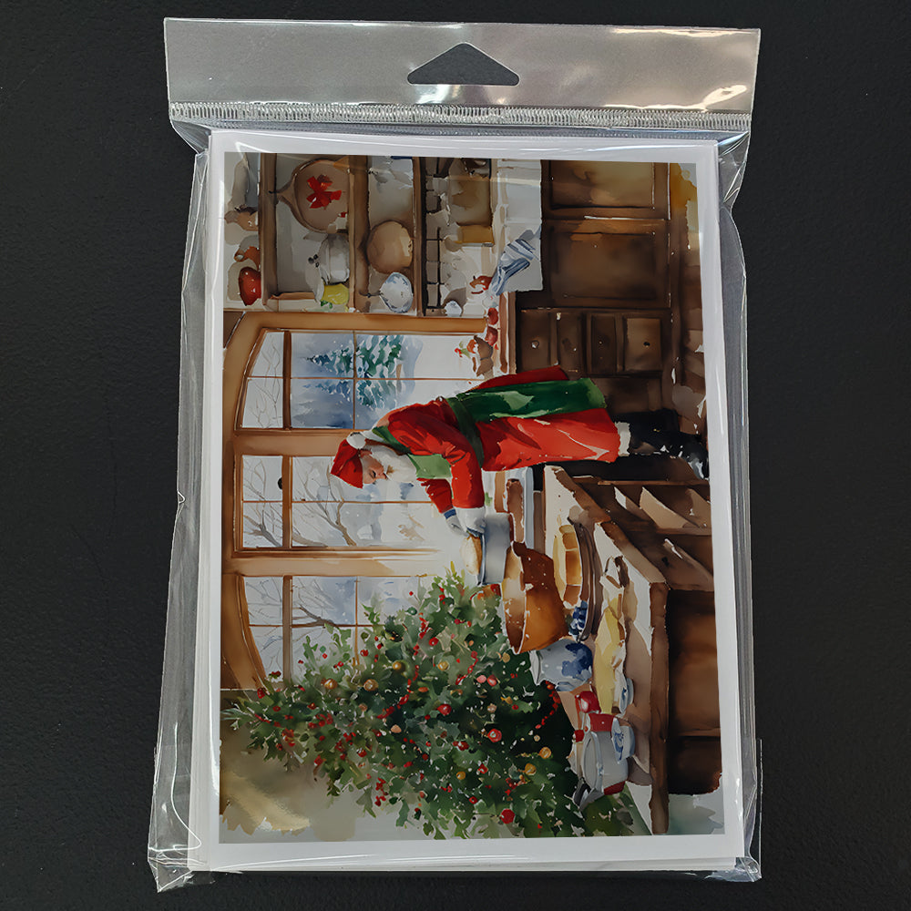 Cookies with Santa Claus Weihnachtsmann Greeting Cards Pack of 8