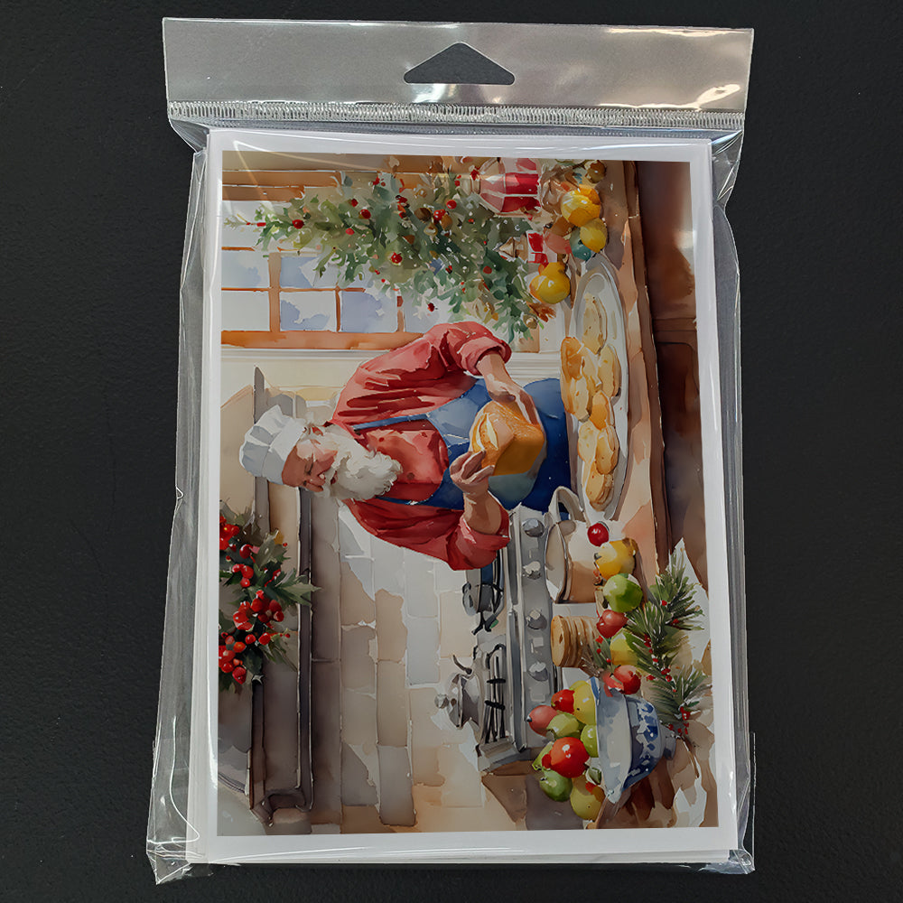 Cookies with Santa Claus Weihnachtsmann Greeting Cards Pack of 8