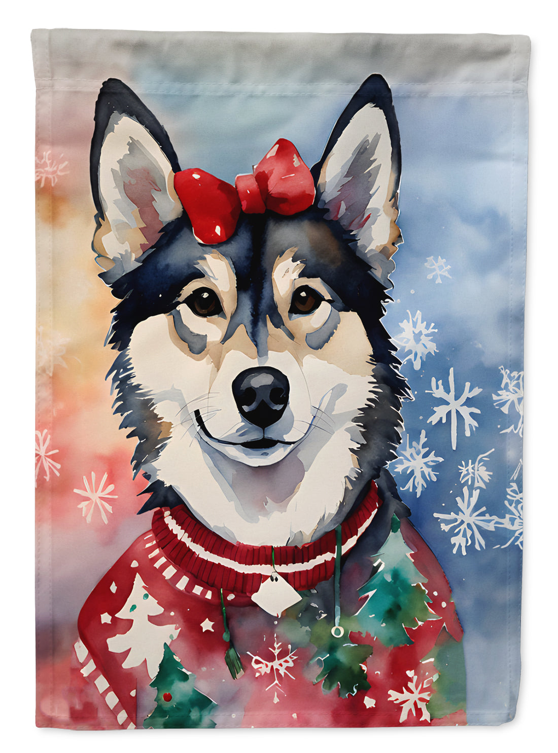 Buy this Alaskan Klee Kai Christmas House Flag