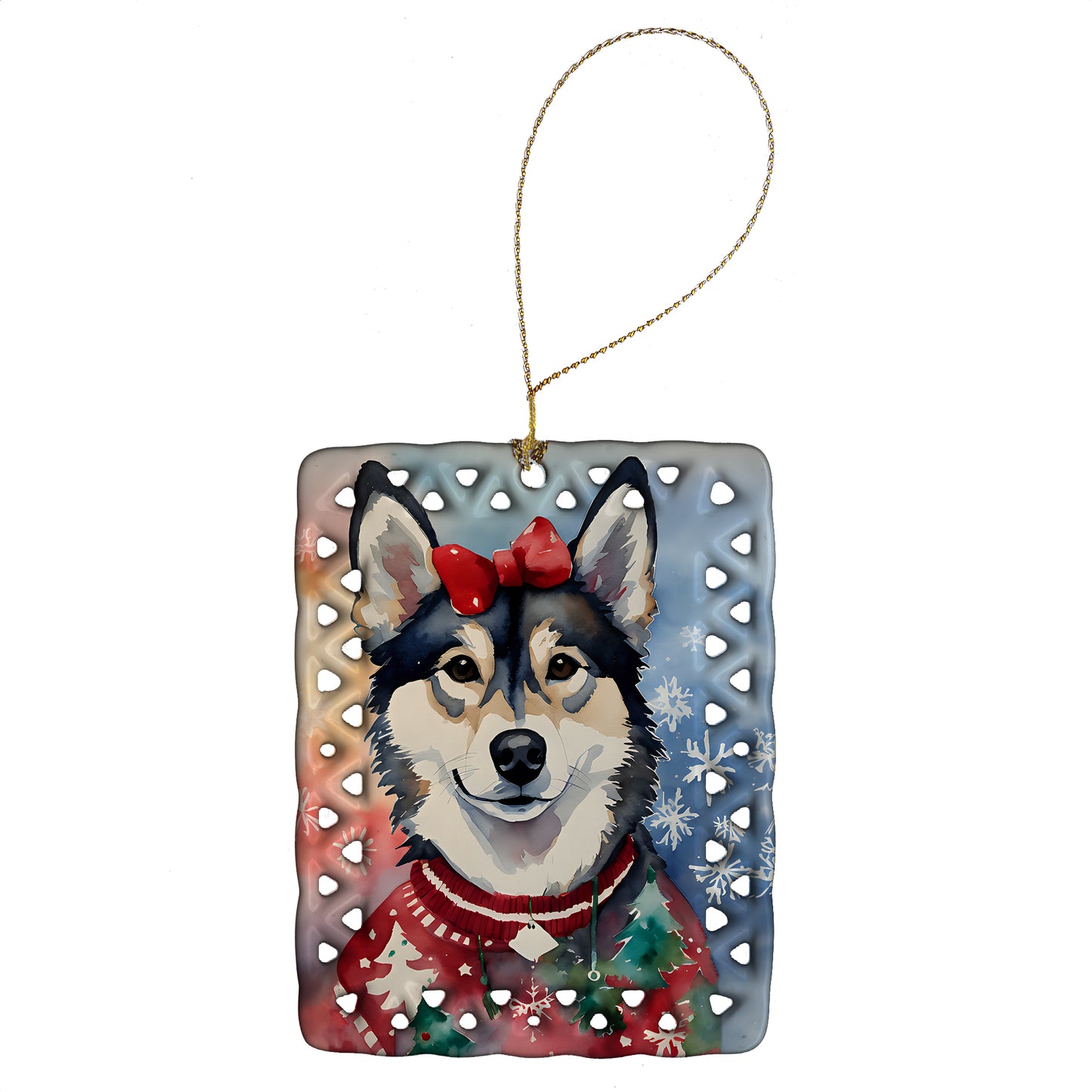 Buy this Alaskan Klee Kai Christmas Porcelain Ornament